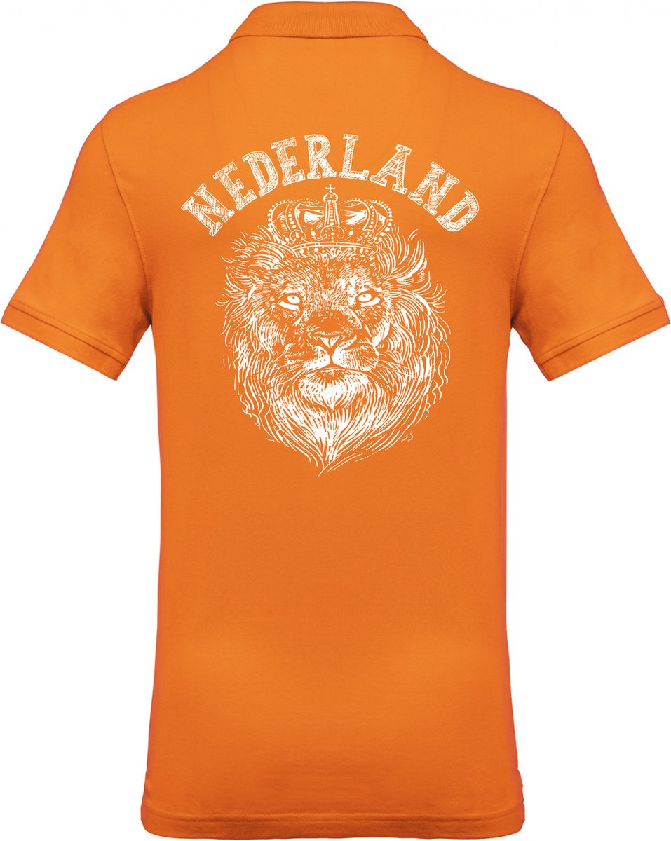 Polo Leeuw Print | Koningsdag kleding | oranje polo shirt | Oranje | maat 3XL